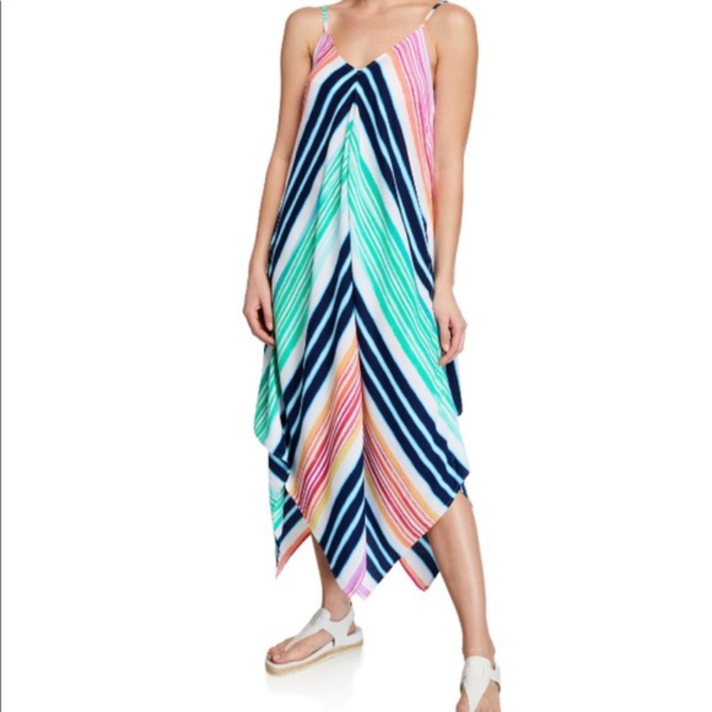 Tommy Bahama Rainbow Chevron V-Neck Scarf Dress